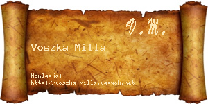 Voszka Milla névjegykártya